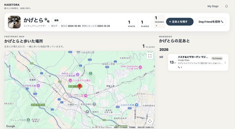 KAGETORAの足あとマップ